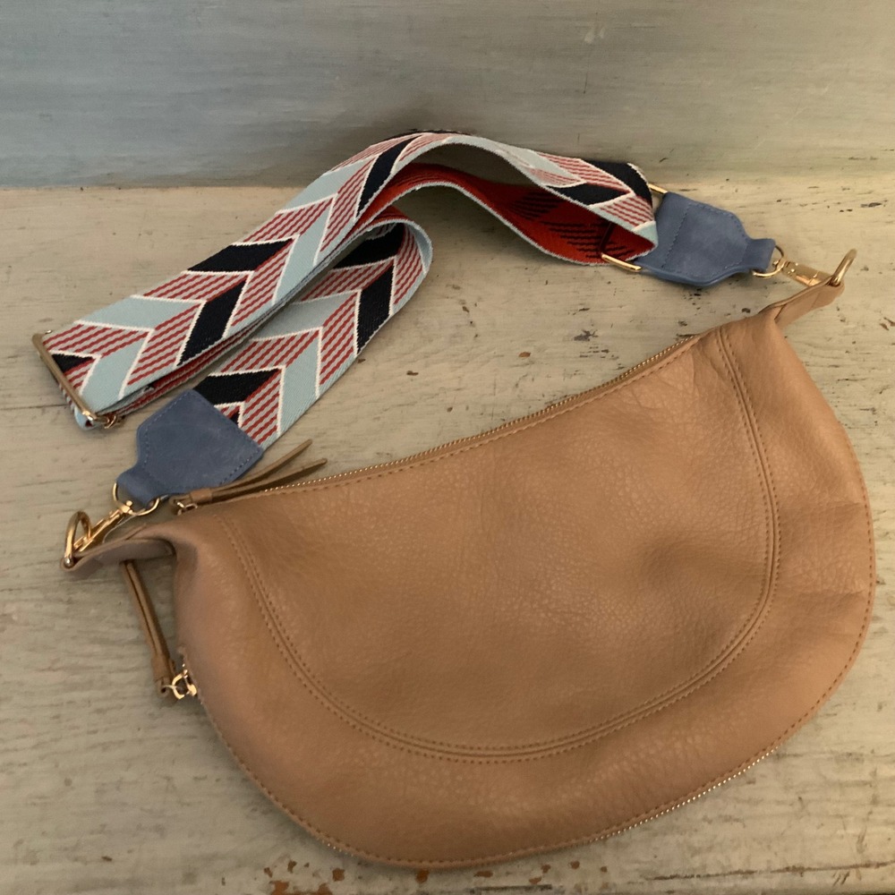 Like Dreams Tan Faux Leather Saddle Crossbody Shoulder Bag Purse 13x7.5 GC